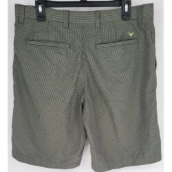 Callaway Black Gray Green Check Grip Waistband Golf Shorts Men’s 36