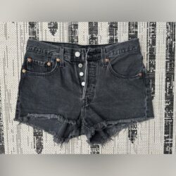 Women’s Levi 501 black denim shorts size 26