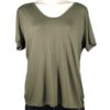Habitual "Reed" Scoop Neck Short Sleeve Pullover Top Large in Army Green NWT