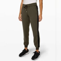 Lululemon Women’s On the Fly Jogger *Velvet Trim Dark Olive / Black Size 4