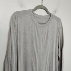Lululemon Long Sleeve T-Shirt Mens XL Light Gray Heather Pima Cotton Crewneck