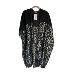 NWT Randi & will collection women’s black cheetah caftan OS