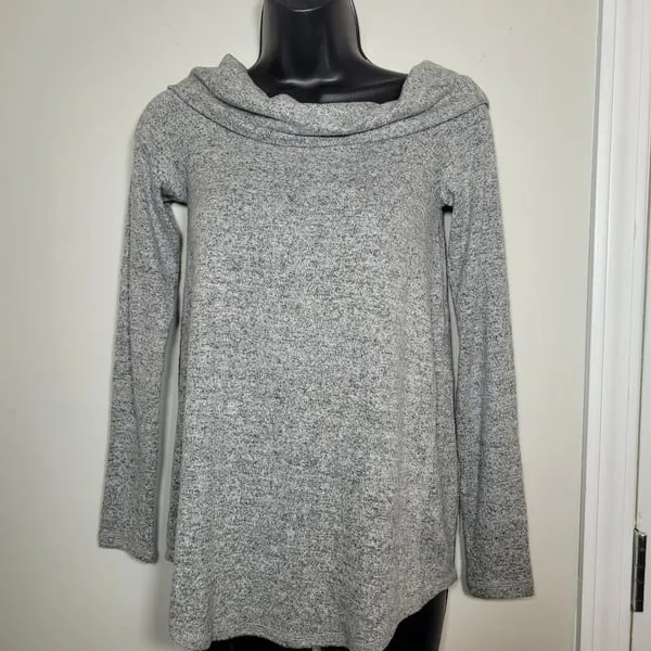 Abercrombie & Fitch Gray Cowl Neck Long Sleeve XS