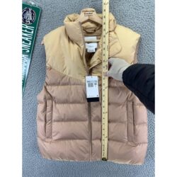 Nike Down Puffer Vest Womens Extra Small Tan Beige Oversize Fit Winter Therma XS
