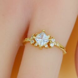 Noble Square Flower Gold Plated Princess Ring for Women, PDMCM074-6