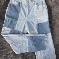 Hollister blue multi colored patches jeans