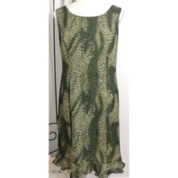 Danny & Nicole Green Leopard Print Sleeveless Dress l Size: 10