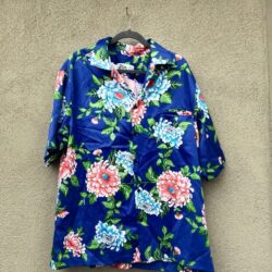 HILO HATTIE Vintage Hawaiian Floral Button Short Sleeve Top Size XXL 1970’s