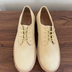 Fossil Canvas Oxford Tan Dress Shoes Size 8.5 Office Attire ~Pristine Condition~