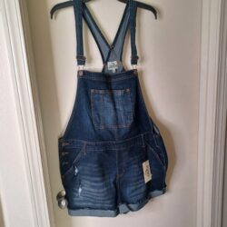 NEW Jordache dk Denim short overalls wmns plus sz XXXL 3X