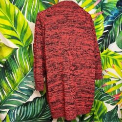 Vintage JP Collections OSFM Red Black Marled Tunic Fall Winter Casual Sweater