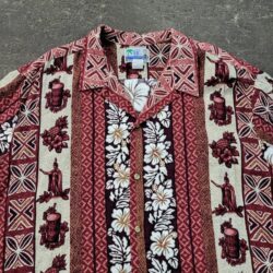Vintage RJC LTD Hawaiian Shirt Size 4XL Red Floral Short Sleeve Button Up Heavy