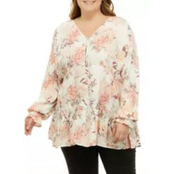 Plus size v-neck baby doll top