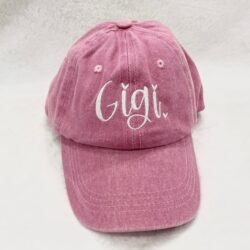 GIGI Embroidery Vintage Washed Distressed Adjustable Baseball Cap NIP