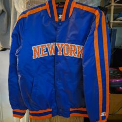 NY Knicks Striped Blue Satin starter Jacket