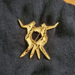 Abstract Form Dancing Couple Gold Tone Pin