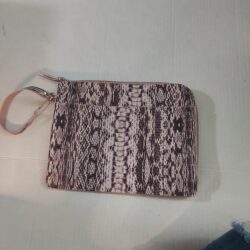 Pink Faux Crocodile Wristlet