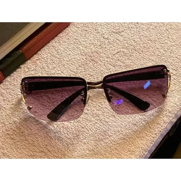Women Stylish Retro Rimless Rectangular Sunglasses 90’s Vintage Square Frame