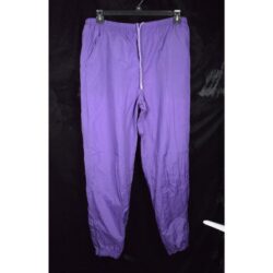 Vtg Purple Track Pants Pull-up Warm-up Clover Leisure Drawstring Ankle Zippers M