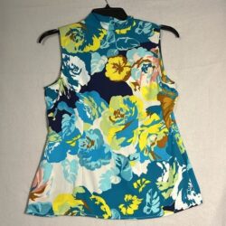 CAbi Womens Sleeveless Crossover Blouse Floral Size Medium
