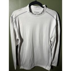 Under Armour Shirt Mens XXL Mock Neck Pullover Compression Coldgear White