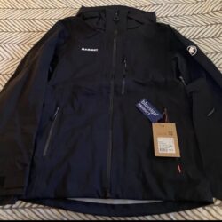 NEW/Never Worn Mammut Stoney Hard Shell Men’s Hooded Jacket Medium, Black&White