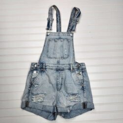 Divided Women’s Distressed Light Wash Shorts Overalls Size 2