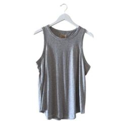 Chaser CREW NECK MUSCLE TANK Heather Gray  Festival Bohemian Sleeveless Womens T