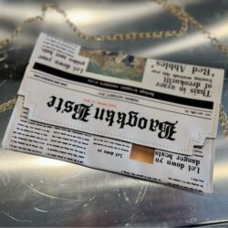 Old News Newspaper Print Clutch Bag