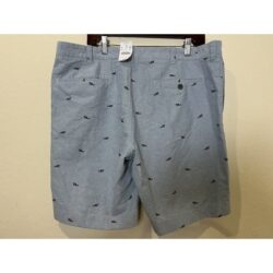 J.Crew Gramercy Shorts Mens 38W Chino Blue Sharks  Fishing Oxford Flat Front