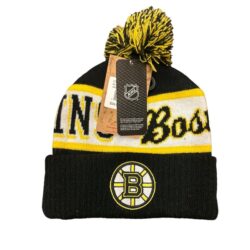 NWT Adult NHL Boston Bruins Mitchell & Ness Knit Beanie Pom