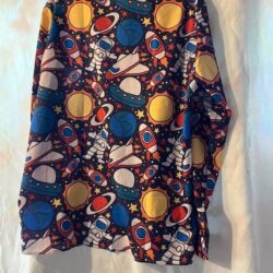 Men’s Space Themed Hawaiian Dress Shirt Size Xl