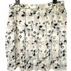 Banana Republic Box-Pleated Skirt Size 8 Daisy Floral Lilac