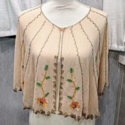 NWT Echo Beaded Sequined Sheer Capelet Bolero Shrug Shawl