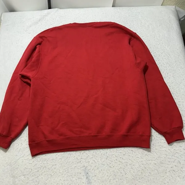 Fruit of the Loom Men's XL Red Long Sleeve Crewneck Pullover Sweatshirt - Image 8