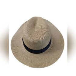 NWOT Womens Wide Brim Straw Panama Belt Buckle Braided Sun Hat with UPF50+