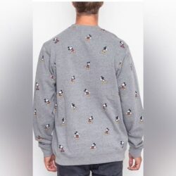 Vans X Disney Mickey Mouse All Over Logo Gray Sweatshirt Unisex Men’s M