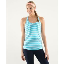 Lululemon Cool Racerback Twin Stripe Spry Blue – Size 4