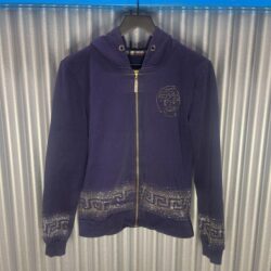 Versace Rhinestone Zip-Up Hooded Sweatshirt