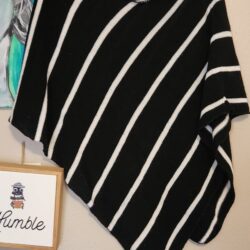 Poncho style cover black white