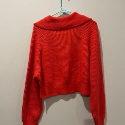 Red cropped sweater