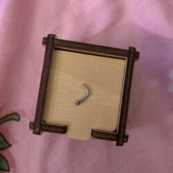 16g onyx surgical steal L bar nose ring by NellySteelPiercing