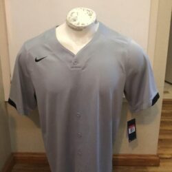 New Nike Mens Jersey Dri Fit L Short Sleeve Grey Training AA9810-058
