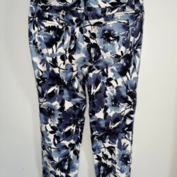 Chicos Size 2 Blue White Floral Jeans