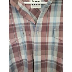 Mountain Khakis Flannel Button Up Shirt Long Sleeve Blue Grey Wool Blend XL