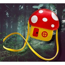 Tiny Cute Mushroom House Cross Body Bag Small Purse Red Yellow Women Girls Teens