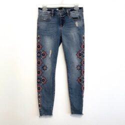 NEW NWT KUT FROM THE KLOTH Connie Ankle Skinny Jeans Embroidered Ripped Cropped