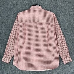 Chaps Shirt Mens Large Plaid Red White Long Sleeve Western Rodeo Cowboy Cotton