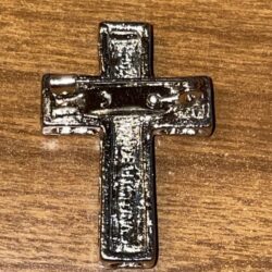 Bejeweled Patriotic Religious Cross Lapel Pin Red White Blue God Bless The USA