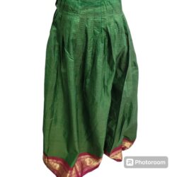 Green, red, and gold lehenga skirt